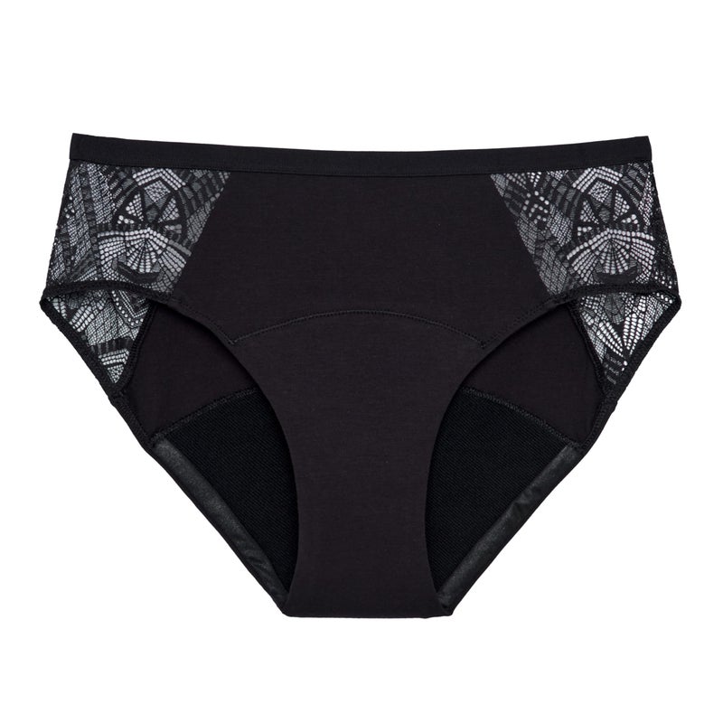 Thinx UltraSoft Period Underwear BriefStyle Leakproof Underwear for Women Holds Up to 12 Regular Tampons Period Panties Reusable Comfortable Flexible Spicy with Lace XS